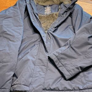 L.L.Bean Winter Warmer Women’s Jacket 3X Sherpa Plush Lined Coat Navy 271138